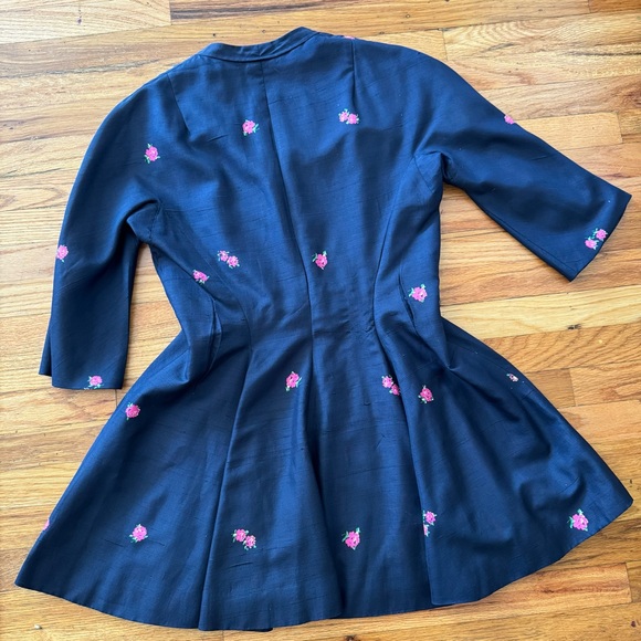 Vintage 50’s silk tunic / blouse / top with peplum waist. Floral. Button up. - Picture 5 of 5